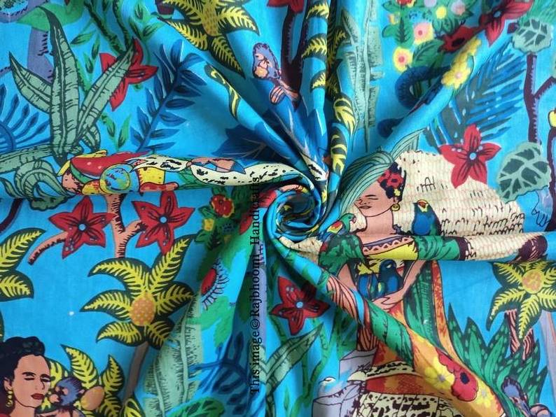 Ethnic Indian Cotton Handmade Women Clothing Running Loose Craft Sewing Fabric By The Yard Throw Beautiful Floral Print Fabrics