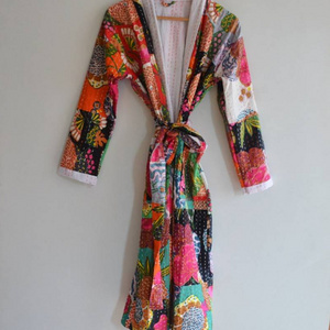 Beautiful Cotton Hand Made Floral Kimono Light Weight Night Wear Women Fashion Sleepwear Robe Best Quality Dress at Cheap Price