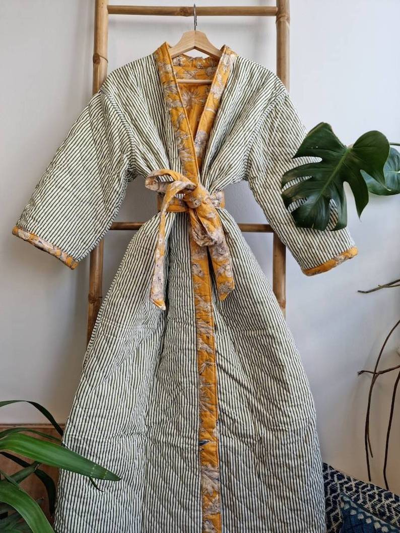 Floral Print Robes Bridesmaid Kimono Floral Kimono Night Suit Bridal Kimono Indian Floral Gown Printed Organic Women Sleep wears