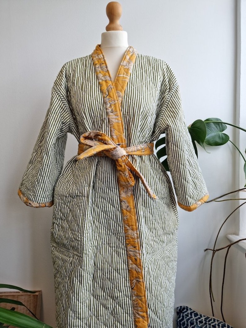 Floral Print Robes Bridesmaid Kimono Floral Kimono Night Suit Bridal Kimono Indian Floral Gown Printed Organic Women Sleep wears