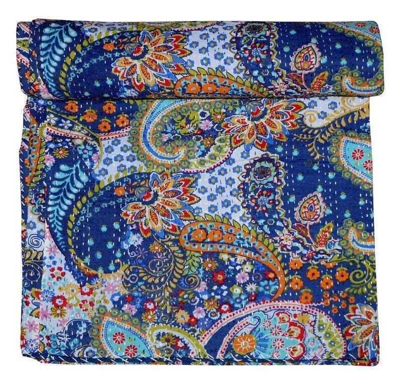 Cotton Kantha Quilt Solid White Handmade Hand Stitched Kantha Blanket Cotton Filling Throw Soft AC Bedcover At Best Prices OEM