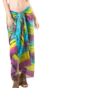 Unique and Colorful Hippie Tie Dye Sarong Pareo Sarong Sexy Beach Wear Beachwear Sarong Bikini Dress Rayon Fabric Women Adults