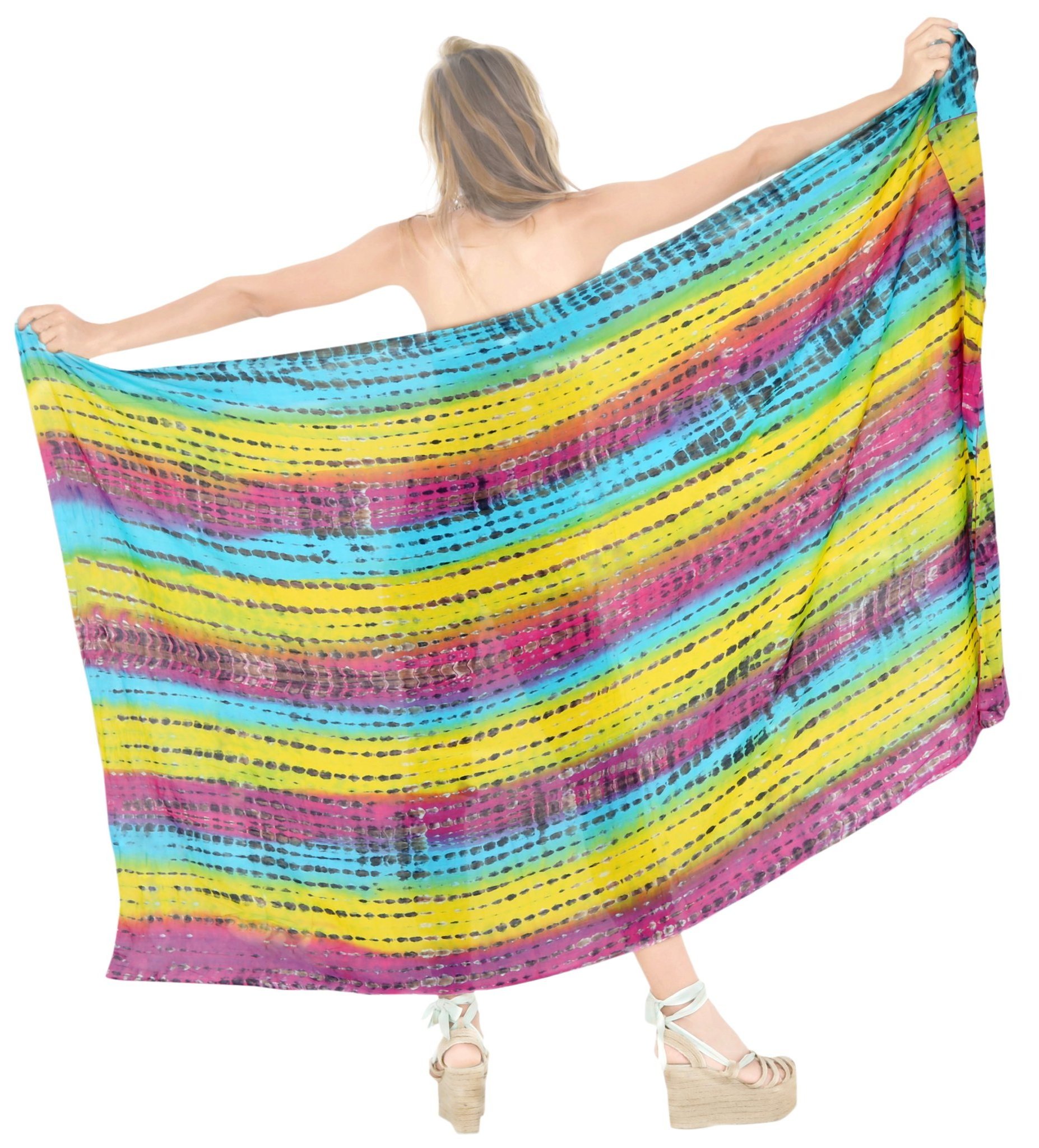 Unique and Colorful Hippie Tie Dye Sarong Pareo Sarong Sexy Beach Wear Beachwear Sarong Bikini Dress Rayon Fabric Women Adults