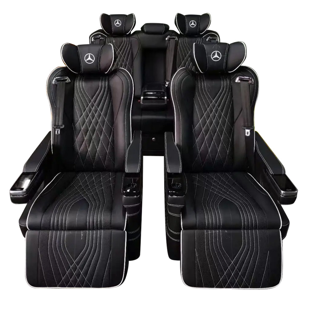 Auto  Conversion luxury car seats for Alphard van minibus W447 recliner  black car seats