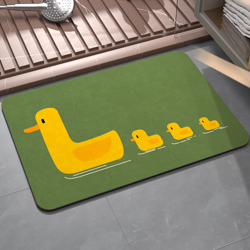 Cute Duck Diatomaceous Earth Mat For The Bathroom Floor Mats Foot Room Rugs Toilet Shower Carpet Entrance Doormat Pad Washable