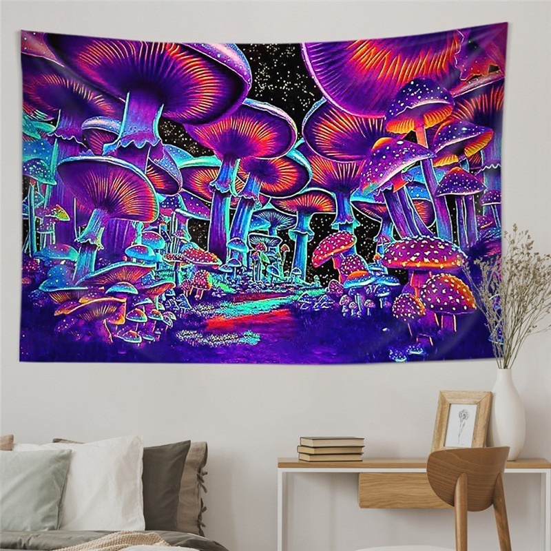 Fairytale Dreamy Mushroom Tapestry Psychedelic 3D Carpet Bohemian Home Decor Witchcraft Hippie Room Decor Wall Tapestries