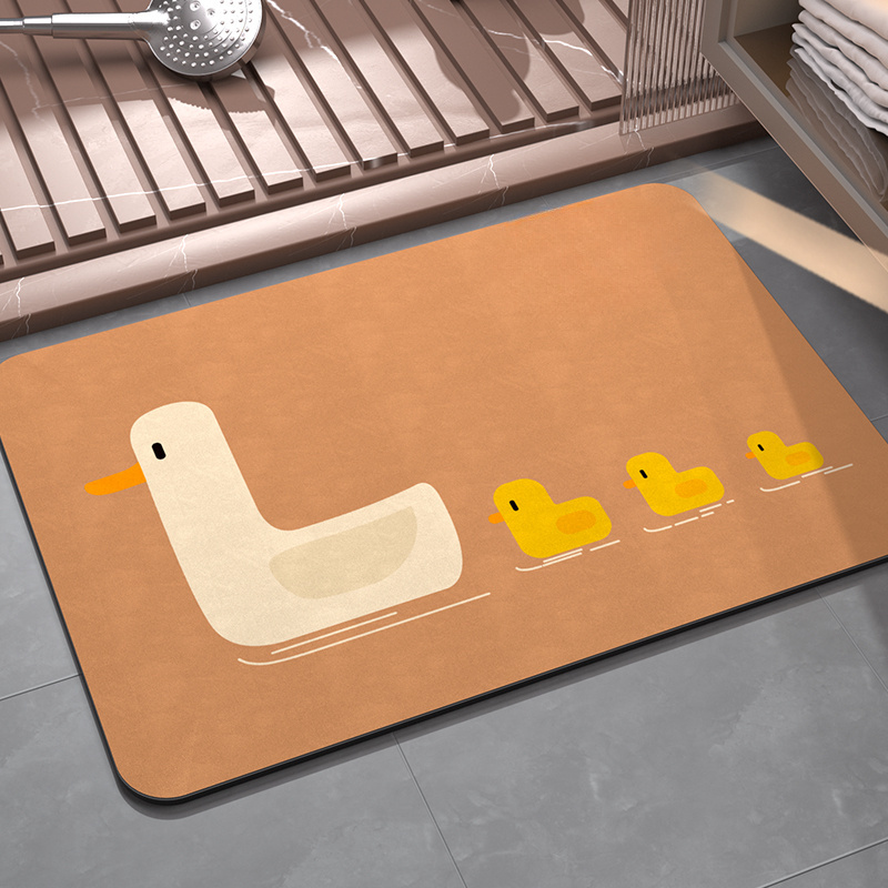 Cute Duck Diatomaceous Earth Mat For The Bathroom Floor Mats Foot Room Rugs Toilet Shower Carpet Entrance Doormat Pad Washable