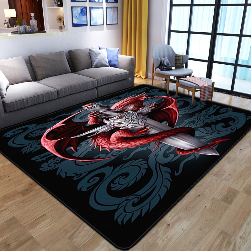 Creative New Skeleton Print Carpet Hippie Room Decoration Bedroom Living Room Children's Room Non-slip Floor Mat