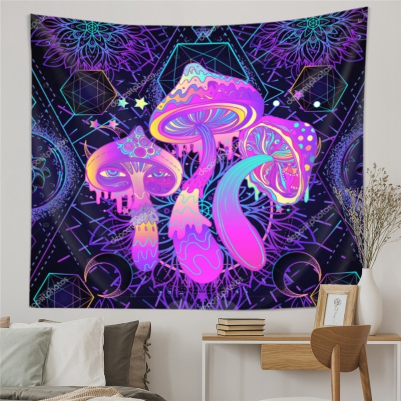 Fairytale Dreamy Mushroom Tapestry Psychedelic 3D Carpet Bohemian Home Decor Witchcraft Hippie Room Decor Wall Tapestries