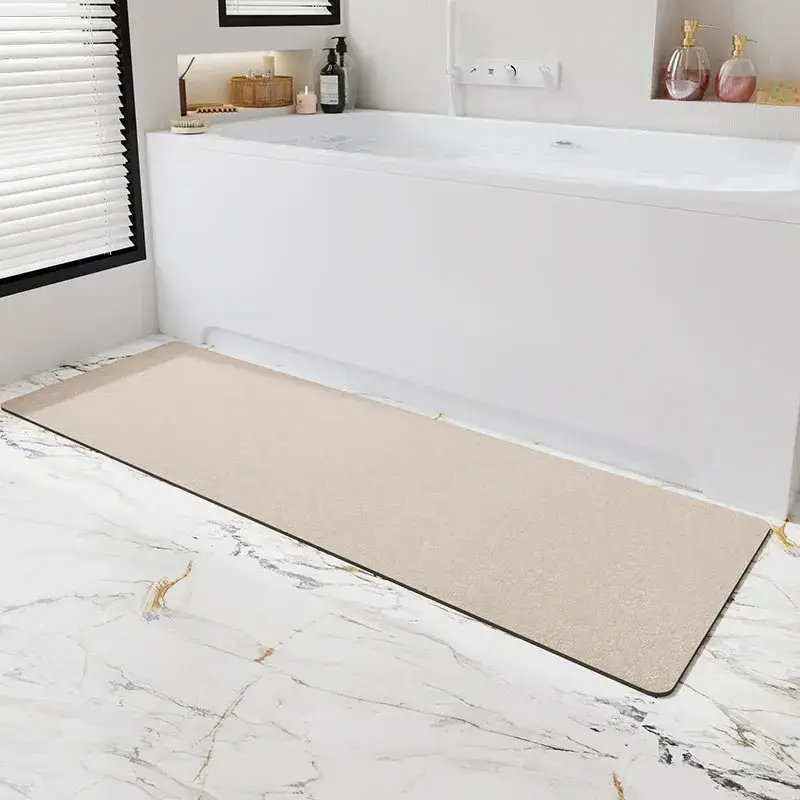 Diatomaceous Earth Bath Mat Thin Bathroom Rugs Fit Under Bathtub Quick Dry Water Absorbent Bathroomsmall carpet