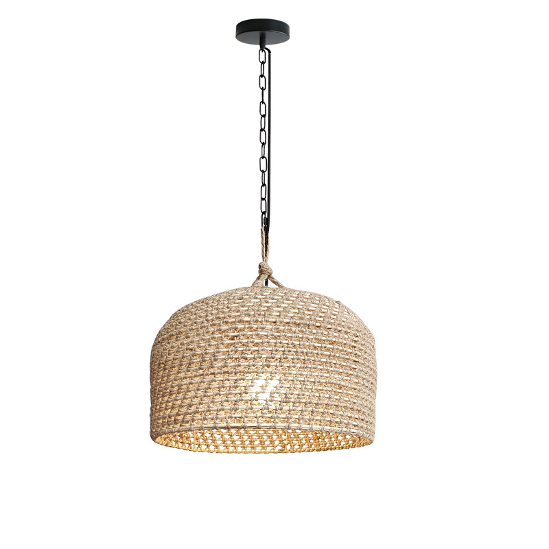 Kitchen Pendant Light Bohemia Chandelier  Hemp rope and Rattan Pendant Lamp for Living Room Dining Room Restaurant Chandelier