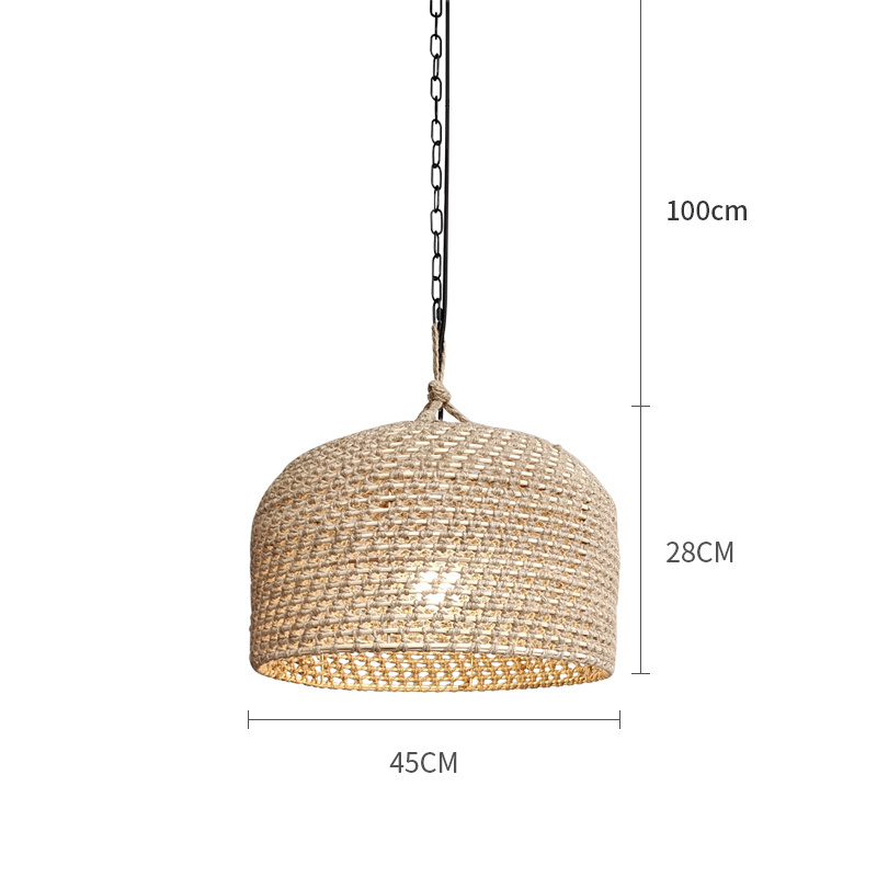 Kitchen Pendant Light Bohemia Chandelier  Hemp rope and Rattan Pendant Lamp for Living Room Dining Room Restaurant Chandelier