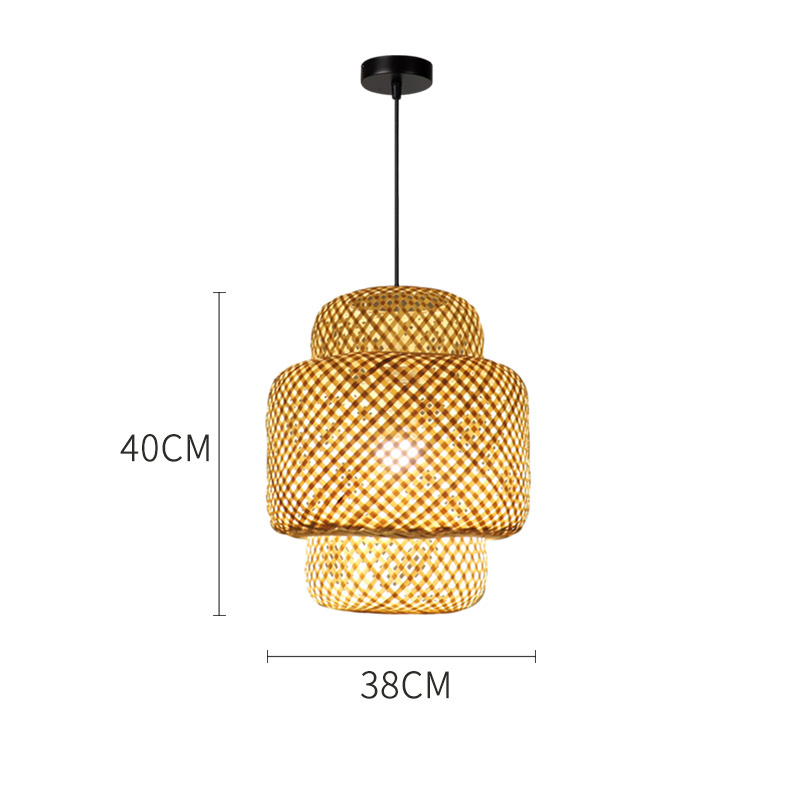 Rattan Bamboo Woven Pendant Light Wicker Light Fixtures Hanging Basket Chandelier for Bedroom Dining Kitchen Living Room