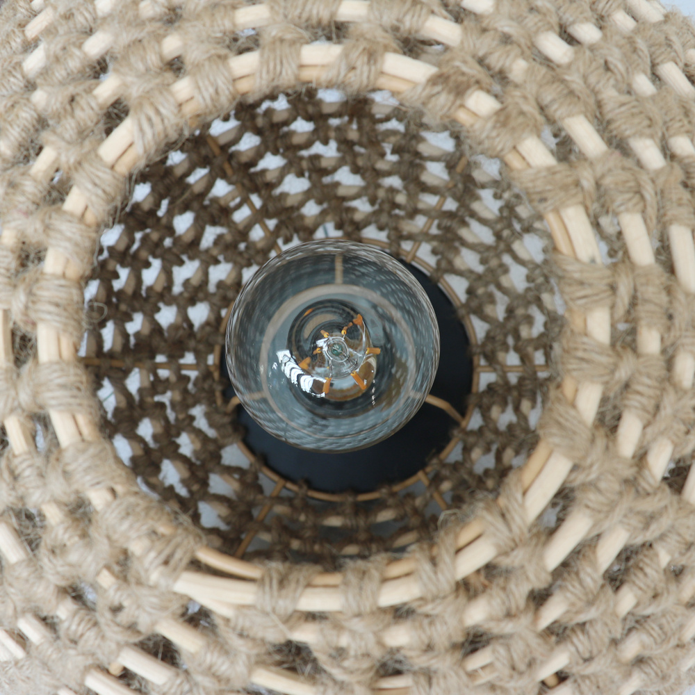 Semi-Flush Mount Ceiling Light Handwoven Rattan Wicker for Living Room Bedroom Entryway Hallway and Farmhouse