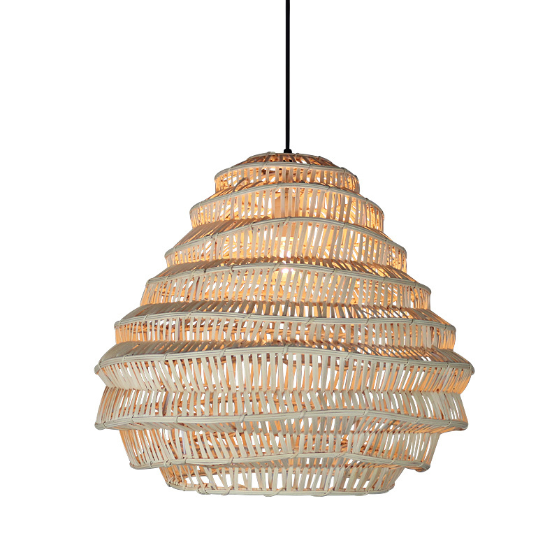 Rustic style rattan light fixture lamp covers shades lights for home ceiling for living room