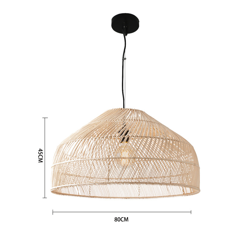 Chandeliers Wicker Nordic Simple Lamp Retro Garden Restaurant Lighting Country Natural Style E27 Interior Hanging Lighting