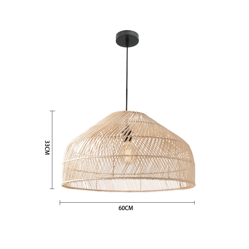 Chandeliers Wicker Nordic Simple Lamp Retro Garden Restaurant Lighting Country Natural Style E27 Interior Hanging Lighting