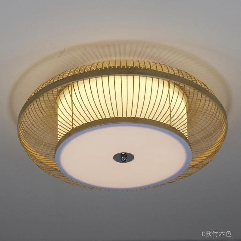 Nordic Bamboo Ceiling Lamp Rattan Ceiling Light Modern E27 Wood Ceiling Lamp decor home Indoor Dining Room