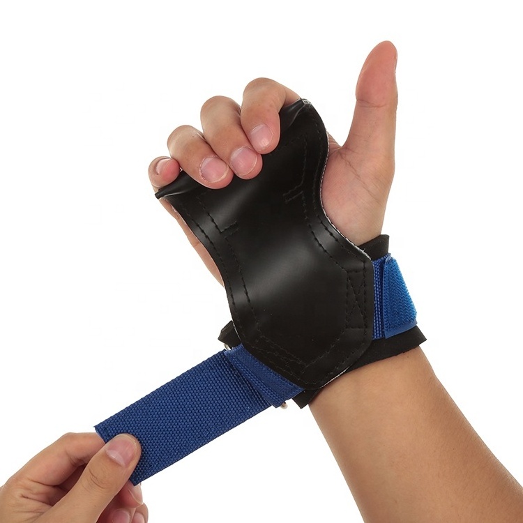 Leather Palm Guard to Reduce Hand Tearing Hand Grips Wrist Support for Weightlifting