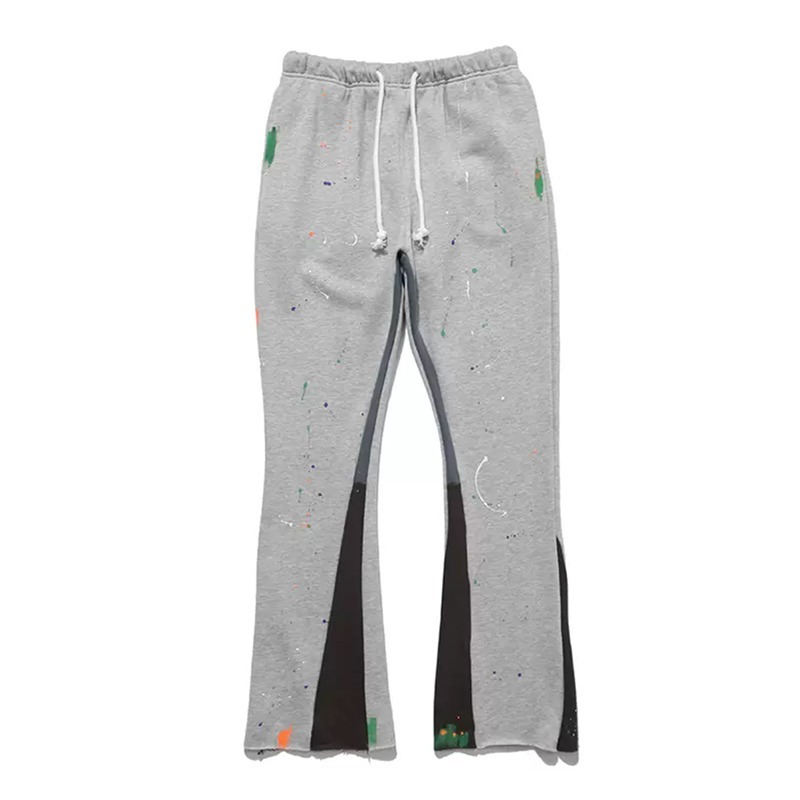 High Quality Custom Heavyweight Blank French Terry Straight Leg Stacked men flare sweatpants