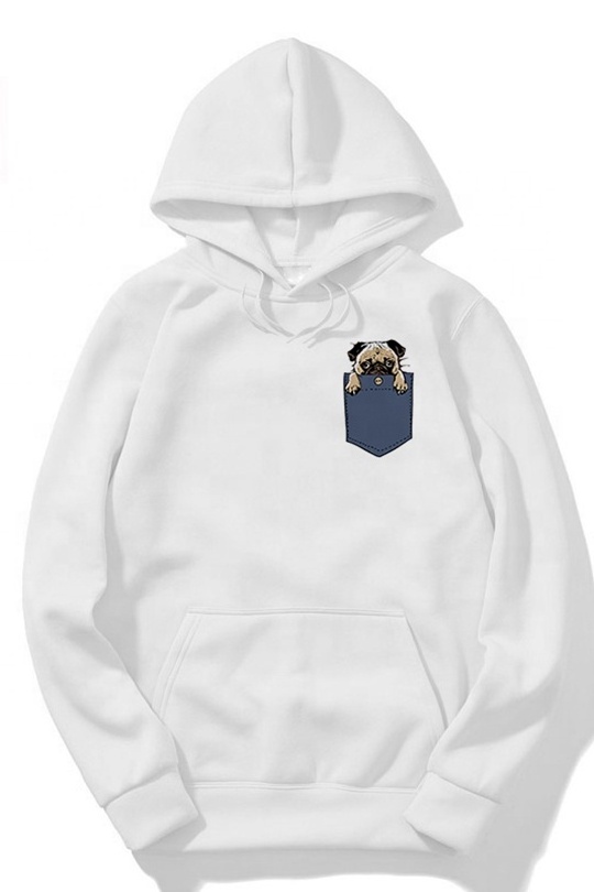 Kangaroo Pocket Fleece Pull Over Hoodies With Custom Printing Split two tone hoodie oversized