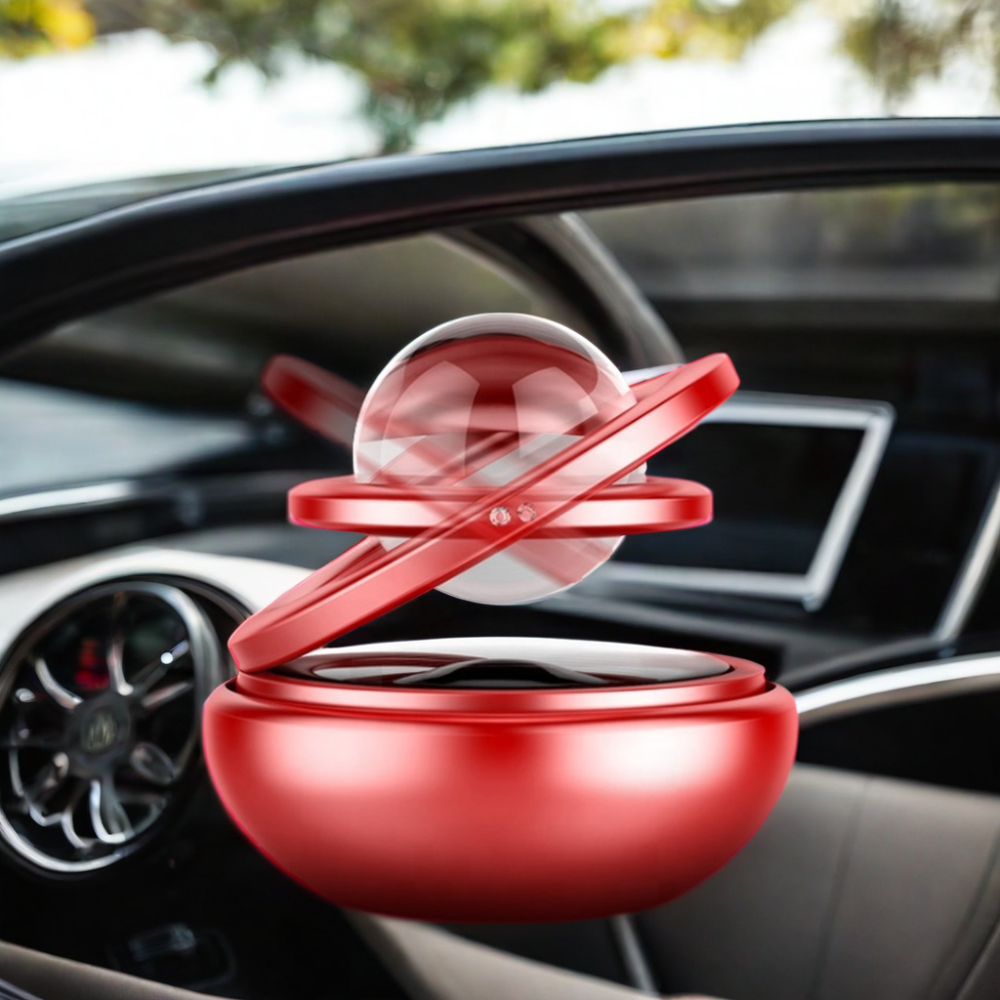 360 Degree Rotating Suspended Double Ring Aromatherapy Diffuser for Home Office Made Paper Power Solar Auto Car Air Freshener