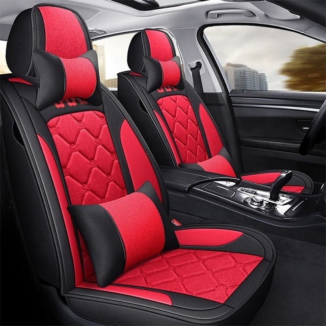 Designer Pink Car Seat Covers Full Set Universal Leather Seat Cover Car Set Car Accessories