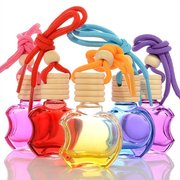 Hanging Rope Wooden Lid Empty Car Air Freshener Bottle Car Perfume Empty Bottle 9ml 10ml