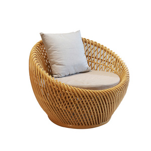 Nordic Style Outdoor Garden Rough Rattan Bird Cage Bed Chair Round Sofa Chair