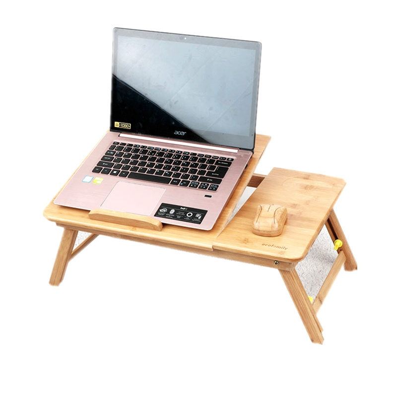 Best choose small laptop study desk removable adjustable folding bamboo wooden laptop bed table