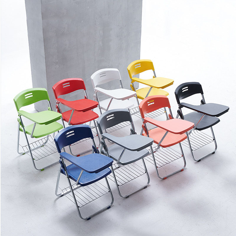 Folding conference chair with writing board free installation one table and chair plastic folding office chair