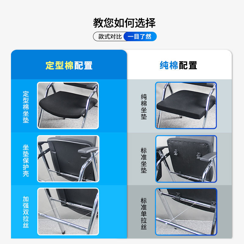 Folding with writing board meeting chair learning table and chair integrated training storage office chair