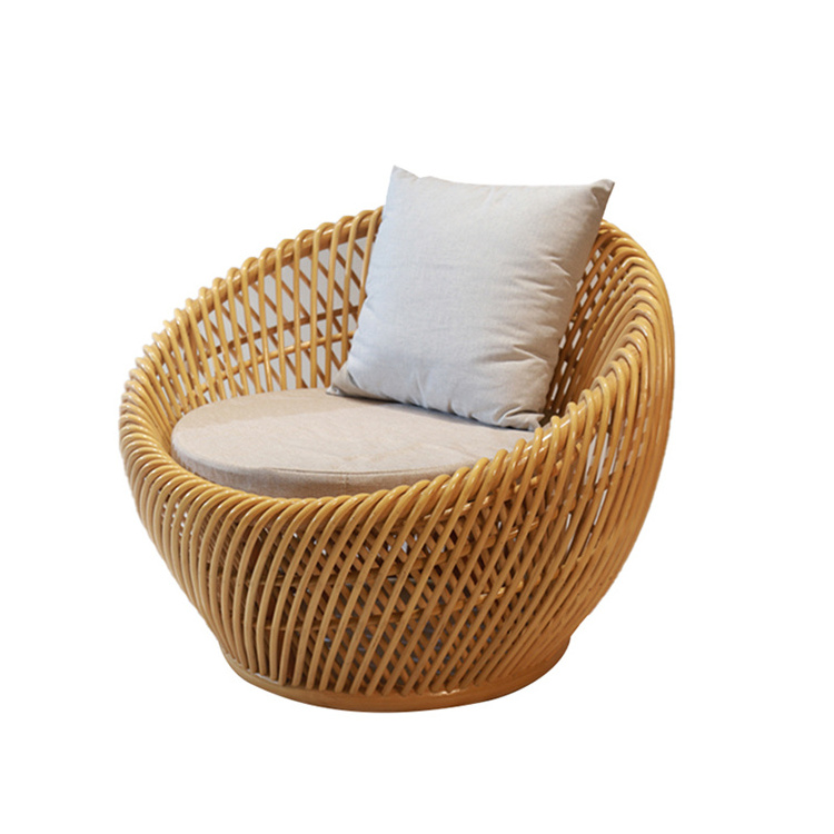 Nordic Style Outdoor Garden Rough Rattan Bird Cage Bed Chair Round Sofa Chair