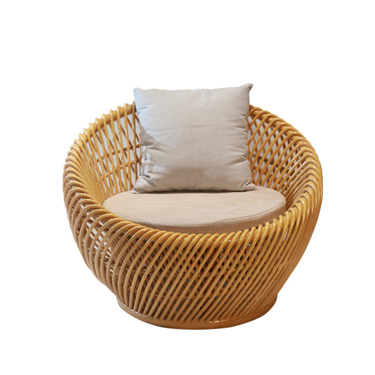 Nordic Style Outdoor Garden Rough Rattan Bird Cage Bed Chair Round Sofa Chair