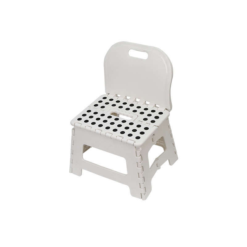 Wholesale thickened folding stool with back support plastic backrest portable chair outdoor creative small bench