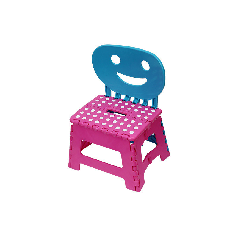 Wholesale thickened folding stool with back support plastic backrest portable chair outdoor creative small bench