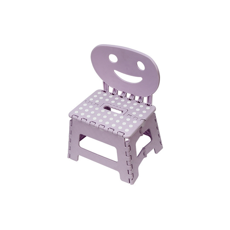 Wholesale thickened folding stool with back support plastic backrest portable chair outdoor creative small bench