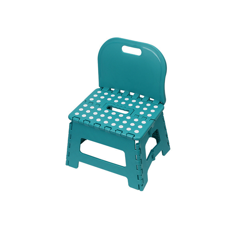 Wholesale thickened folding stool with back support plastic backrest portable chair outdoor creative small bench