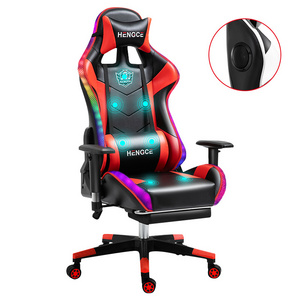 Cheap E-Sport DDP PU Leather Computer PC Game Chair Silla Gamer Led RGB Racing Massage Gaming Chair With Lights And Speakers