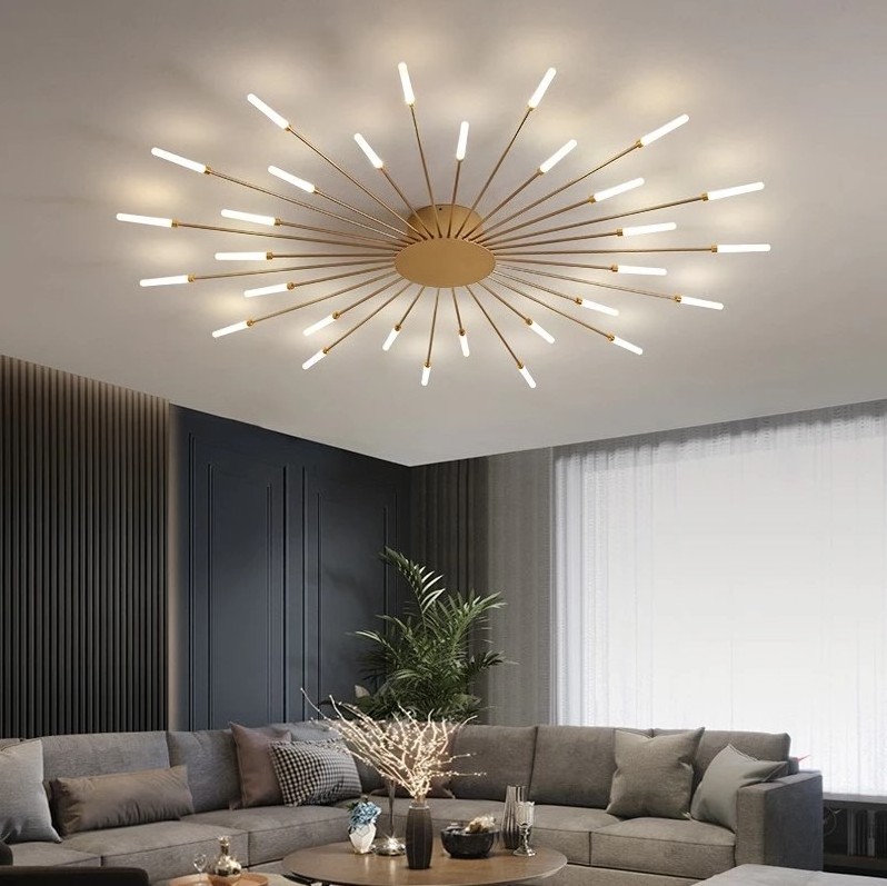 Badu Hot Sale Creative Fireworks Home Modern Acrylic Led Ceiling Light Lighting For Living Room Bedroom