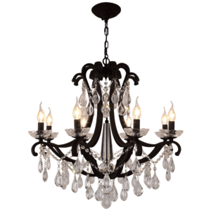 Rustic Chandelier LED Pendant Lamp For Living Room Dining Room Bedroom Kitchen Bar Table Black Crystal Hanging Light