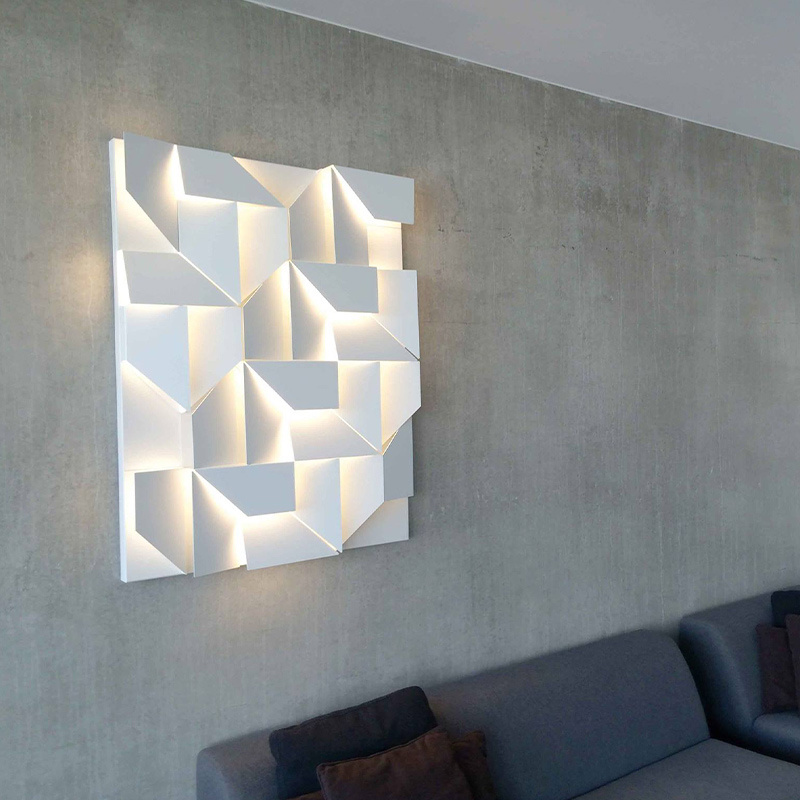 Modern designer creative geometric rhombus wall atmosphere decorative light suitable for villa hotel wall lamps