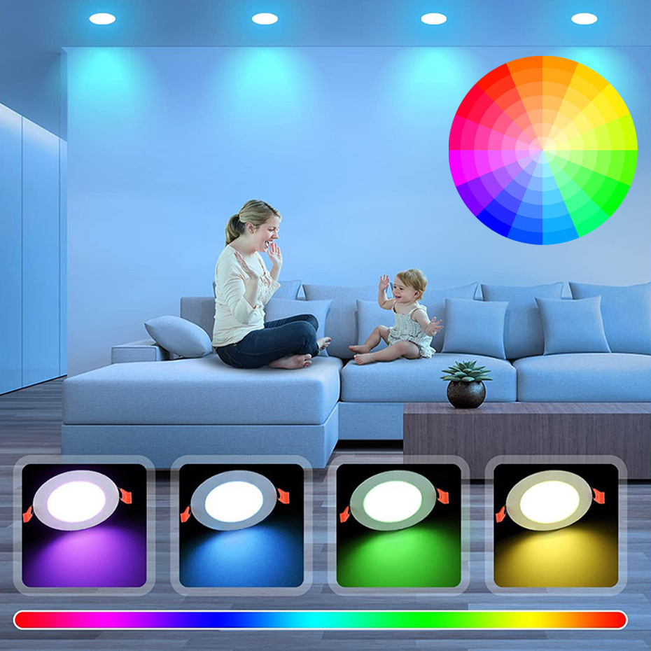 2023 Recessed Commercial household Ceiling Rgb Led Down Lights Smart Led Downlights recessed lighting