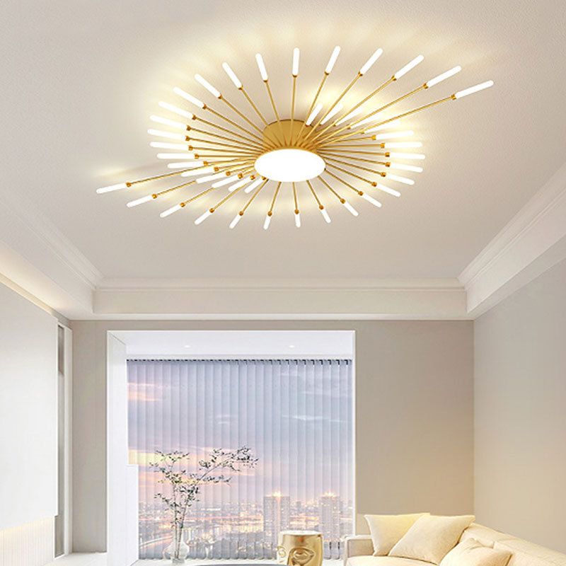 zhongshan Modern Fireworks Chandeliers For Living Room Bedroom Black Golden LED Ceiling Pendant Lights