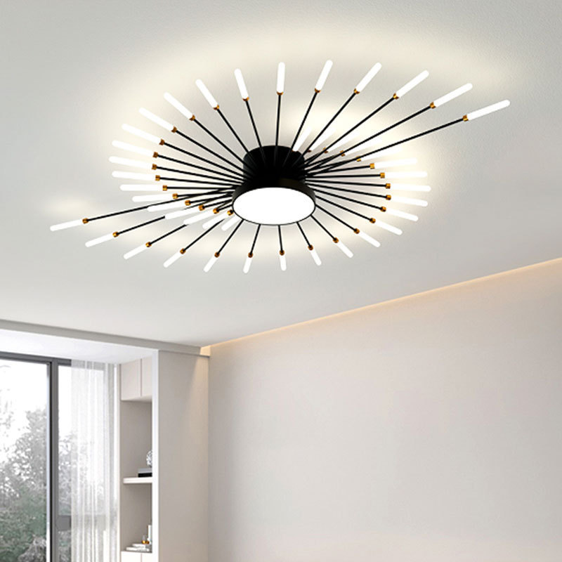 zhongshan Modern Fireworks Chandeliers For Living Room Bedroom Black Golden LED Ceiling Pendant Lights