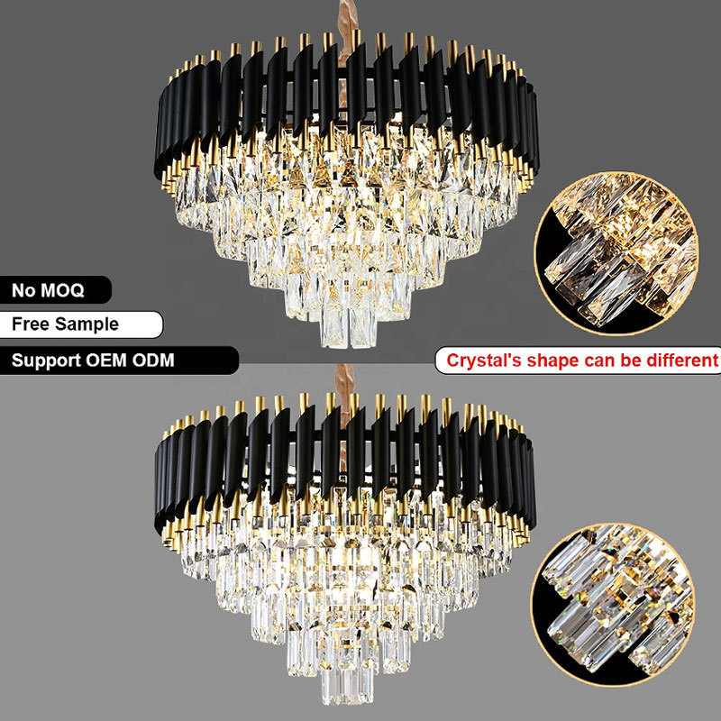 Modern Style Stock Living Room Large Italian Gold Wedding Lampen Crystal Ceiling Luxury Lustre Chandelier Crystal Pendant Lights