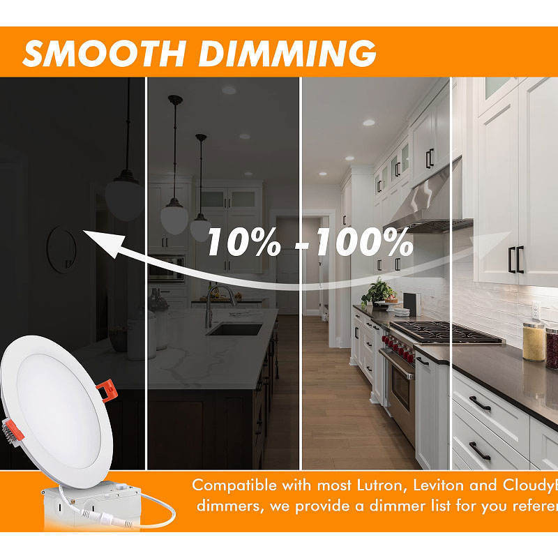 Ultra-Thin LED Recessed Ceiling Light 2700K/3000K/3500K/4000K/5000K Selectable15W Dimmable Canless Downlight High Brightness