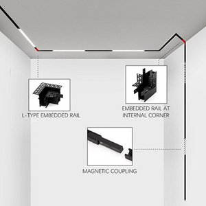 Commercial Linear Tracklights Spot Lamp Spotlights 2m Rails System Magnet Magnetic rail light Led Track Lights