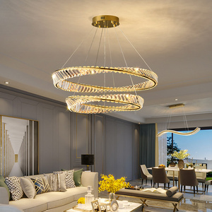 Modern light luxury crystal round bedroom simple creative postmodern personality living room dining room chandelier