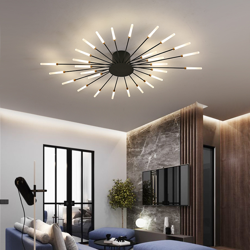 Badu 2023 Living Room Fireworks Flower Shape Acrylic Led Lighting Fixtures Ceiling Light For Home